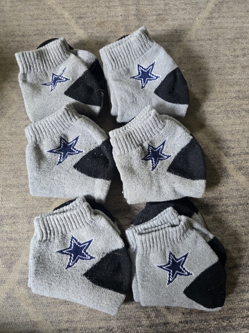 Source Unknown Gray & Blue Ankle Socks with Blue Star - Pack of 6